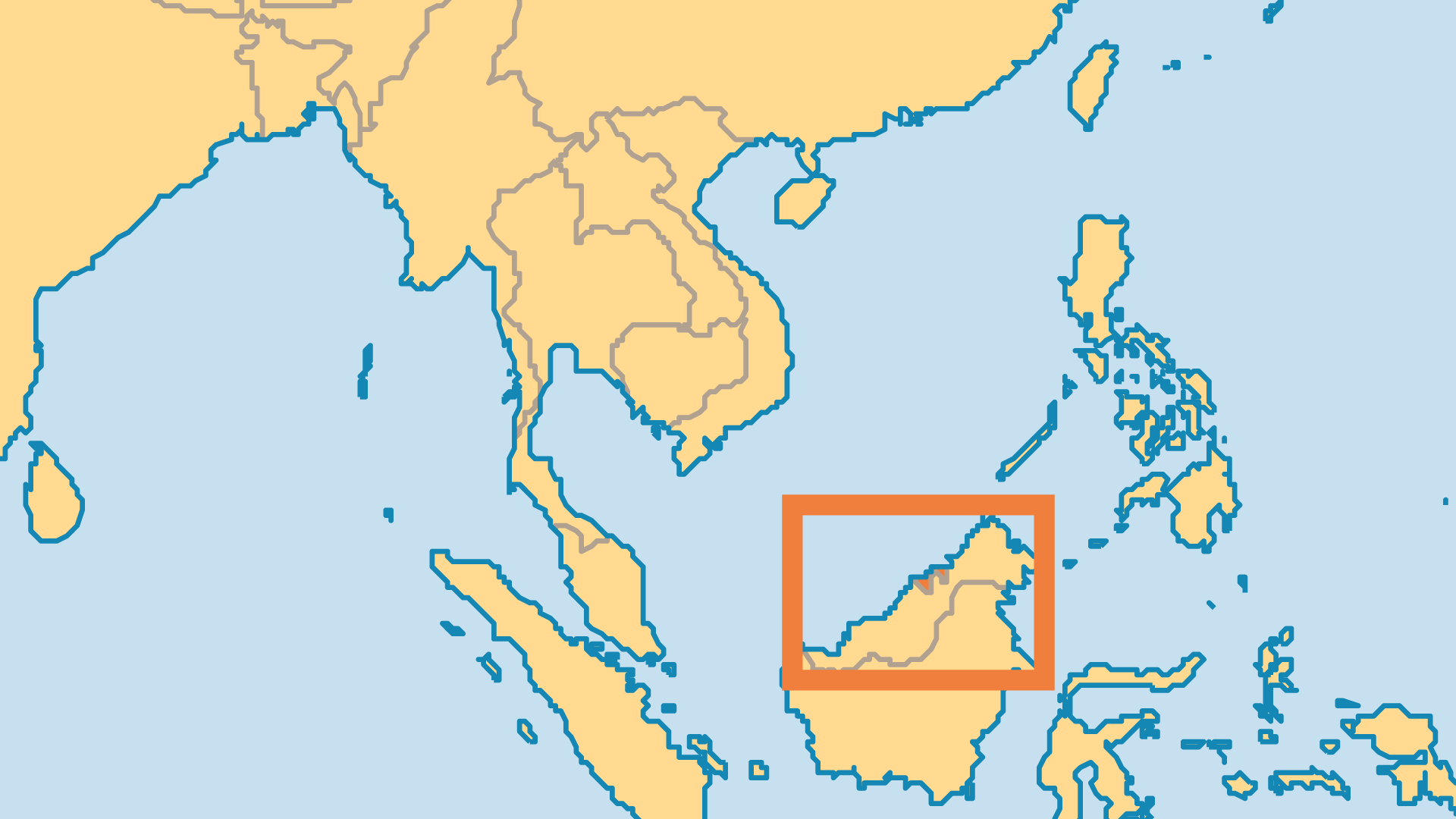 Locator Map for Brunei