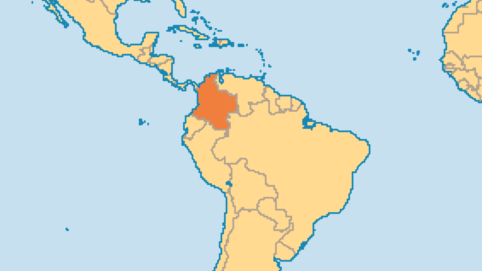 Locator Map for Colombia