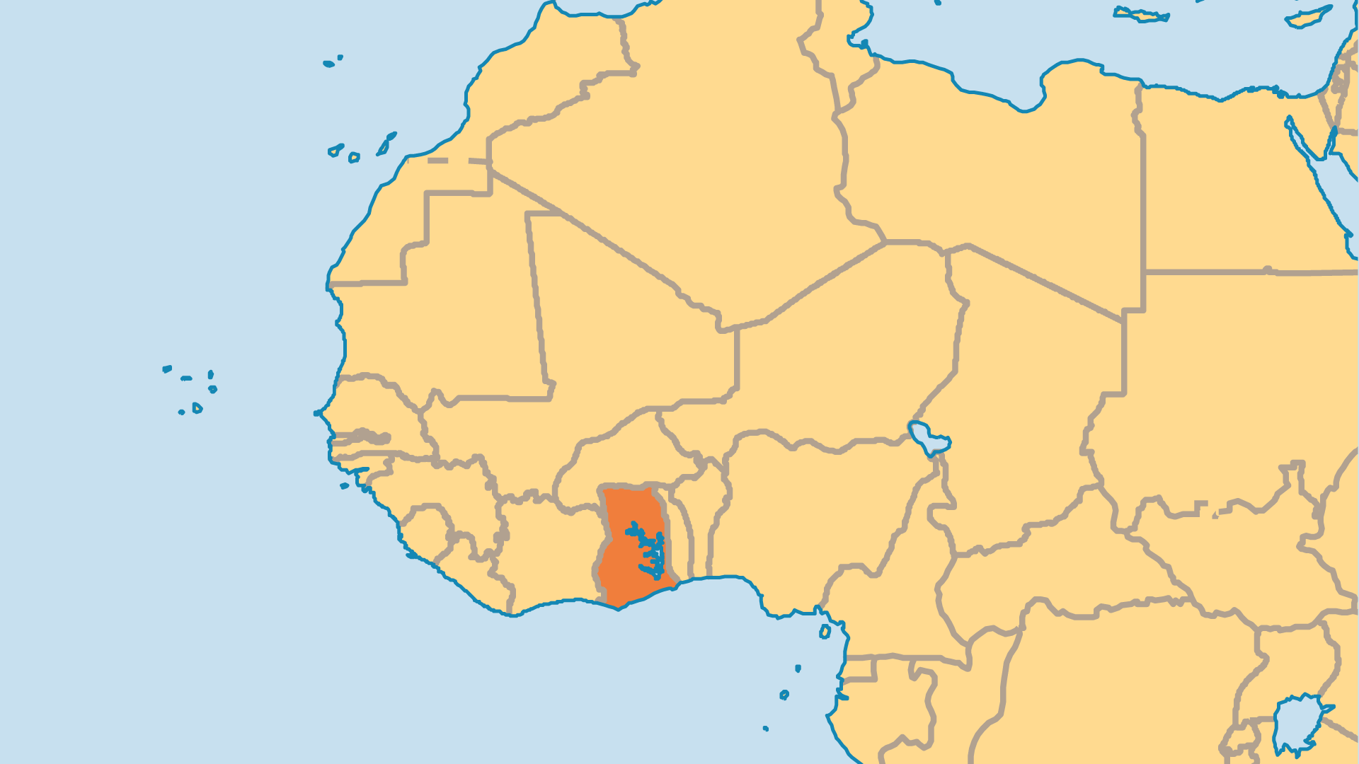 Locator Map for Ghana