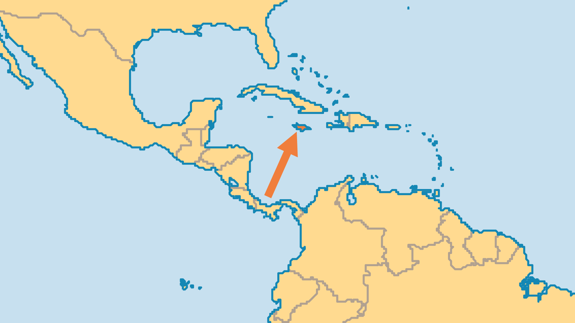 Locator Map for Jamaica