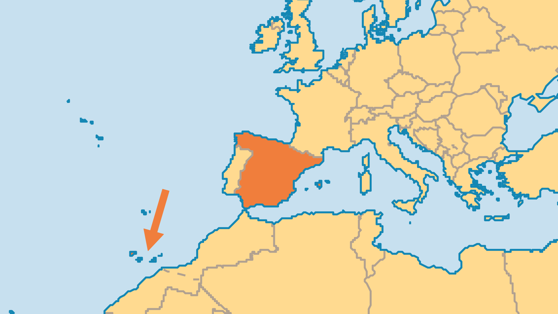 Locator Map for Spain