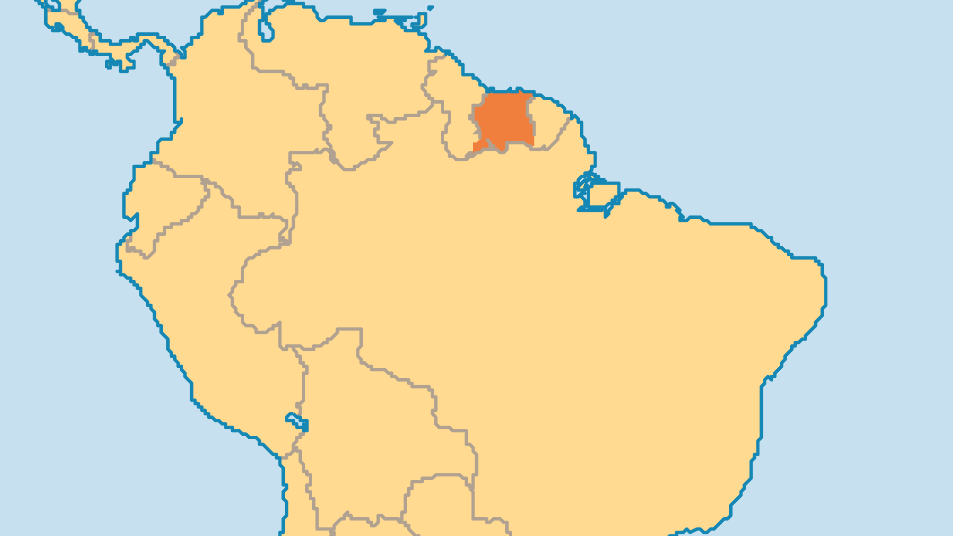 Locator Map for Suriname