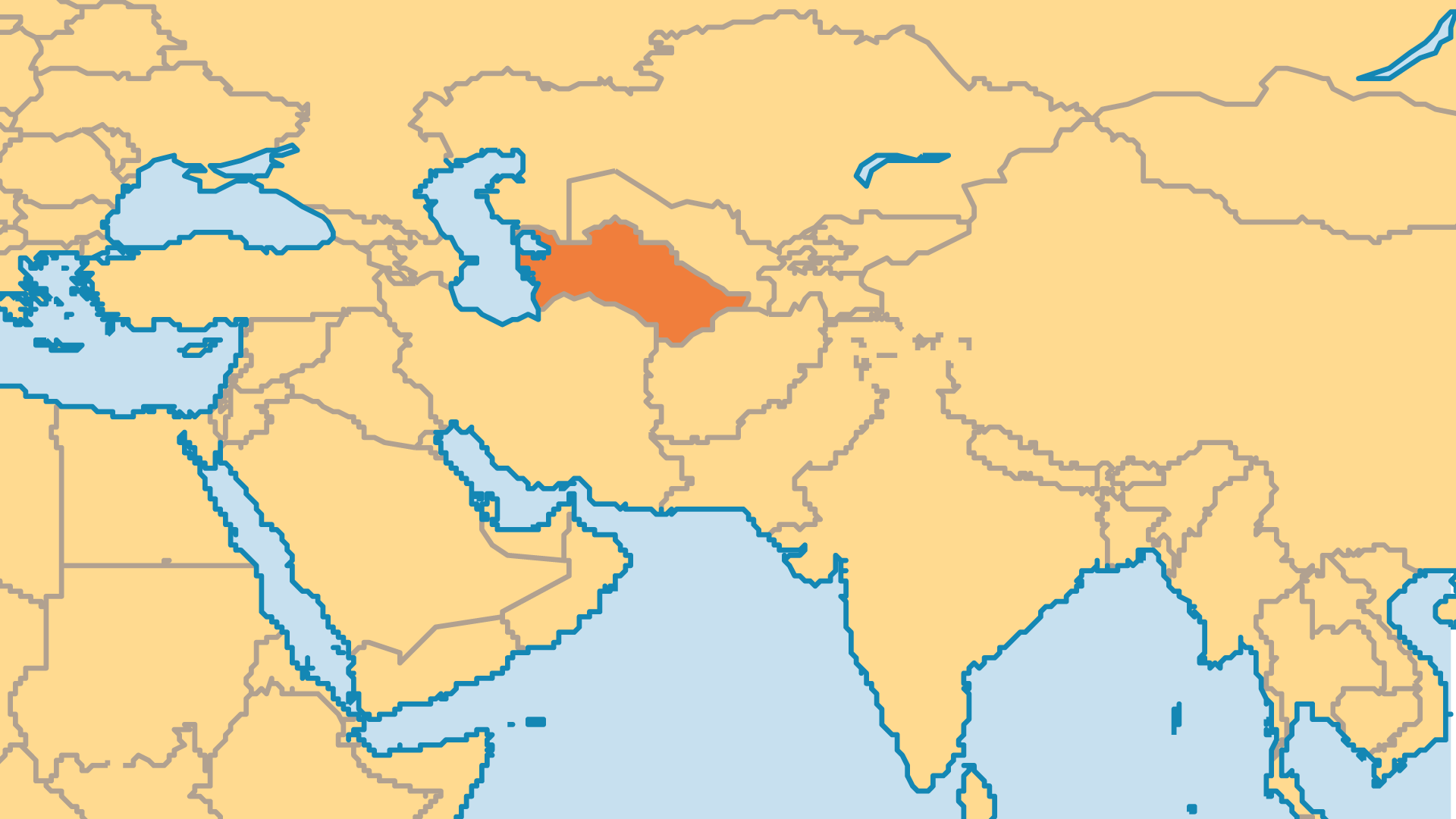 Locator Map for Turkmenistan