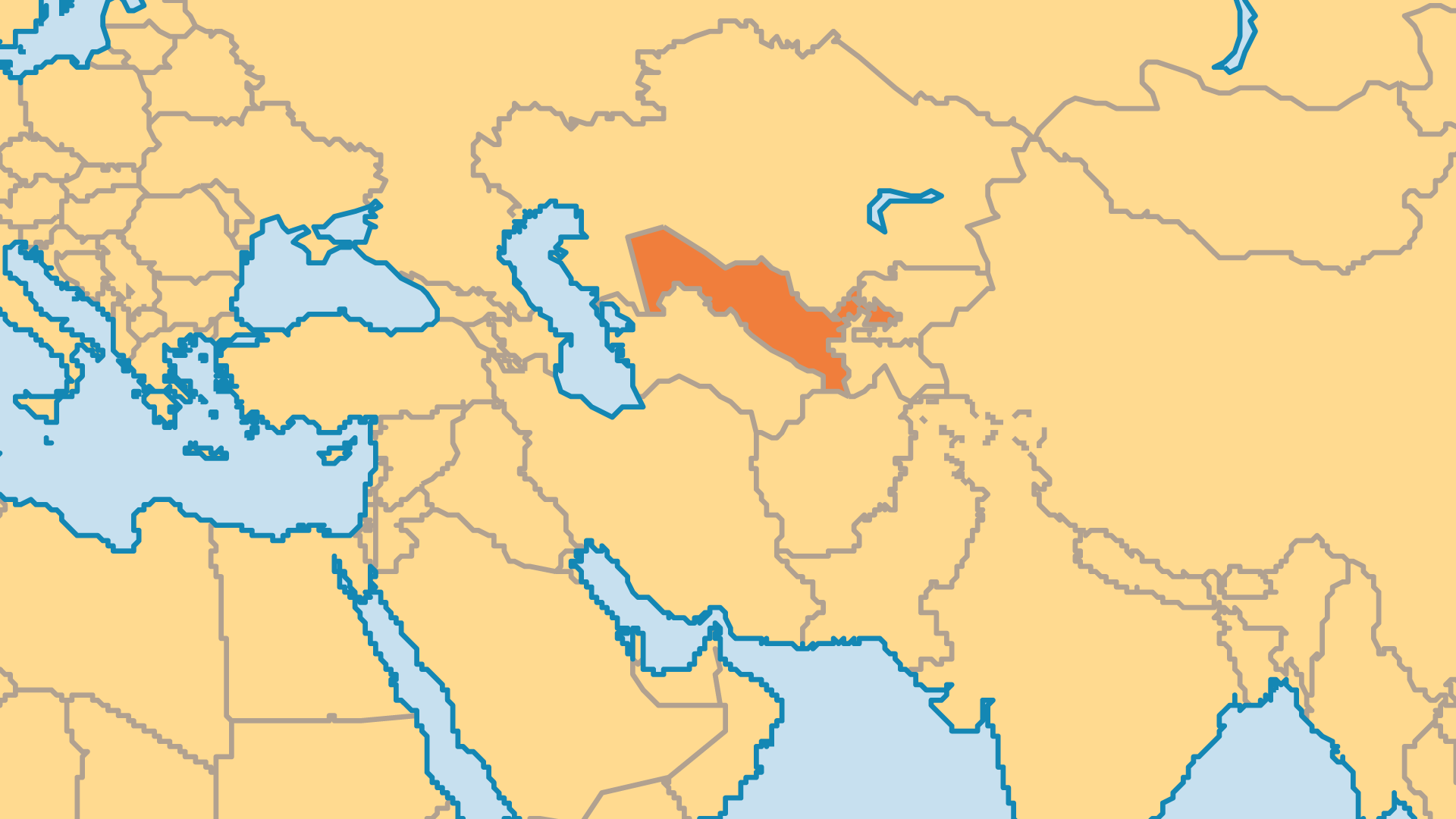 Locator Map for Uzbekistan