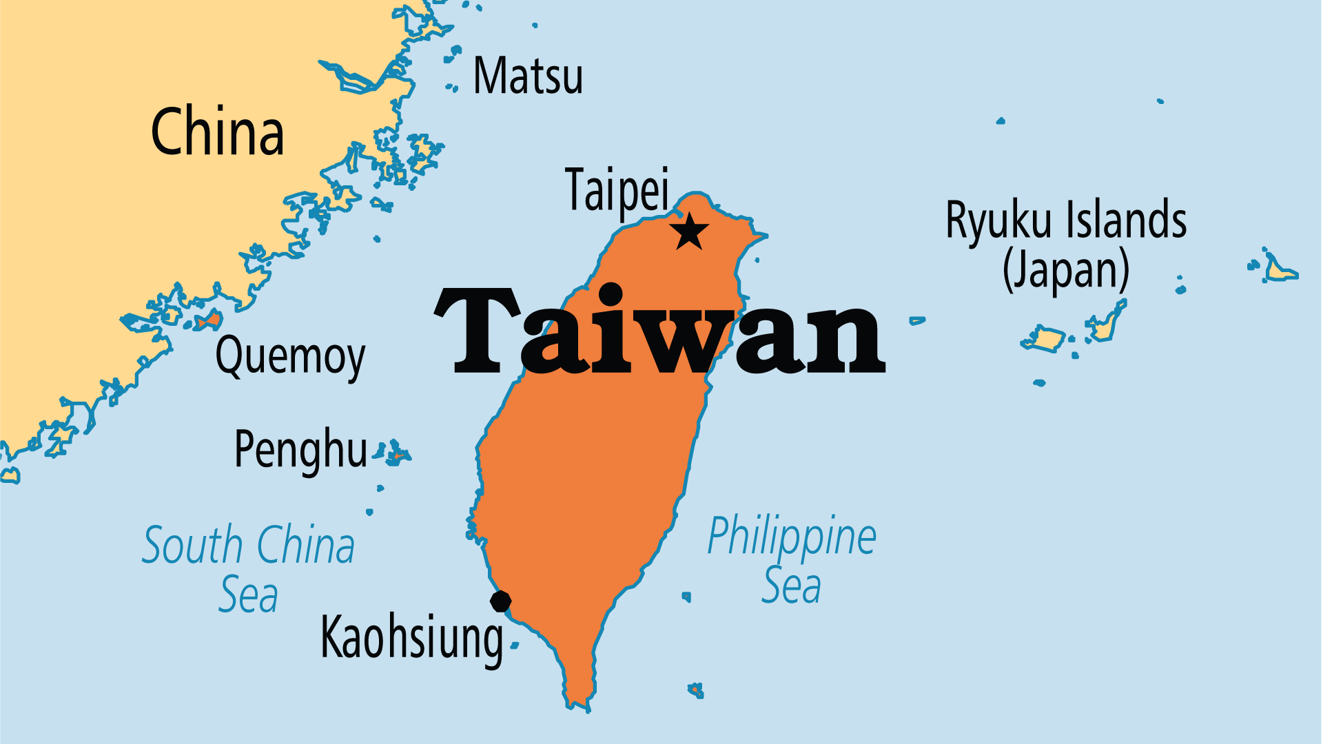 Map of Taiwan - Republic of China