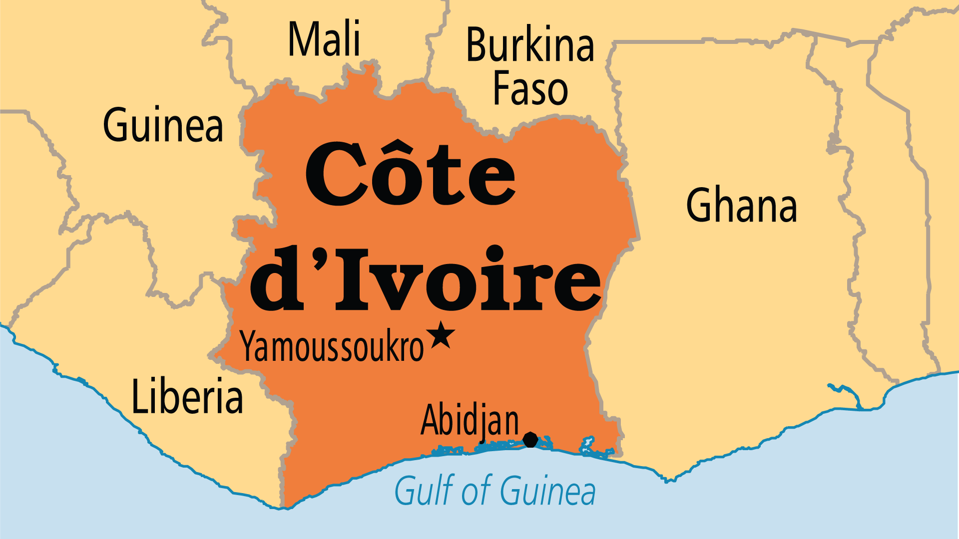 Map of Cote d’Ivoire