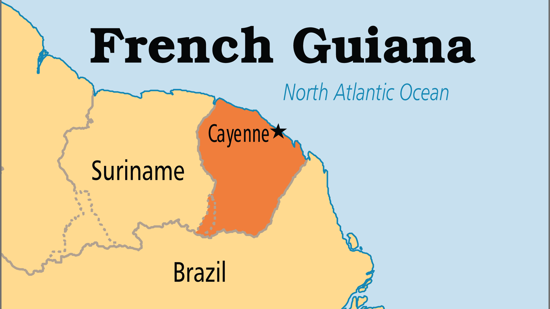 French Guiana On A Map French Guiana - Operation World